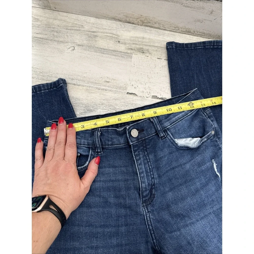 DL1961 Brady Slim Dark Nebulous Blue Jeans Boys Size 14 Distressed